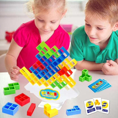 Tetra stapel balans spel - Tetris - Brick game - Stapel spel - Toren - Evenwichtsspel - 48 stuks