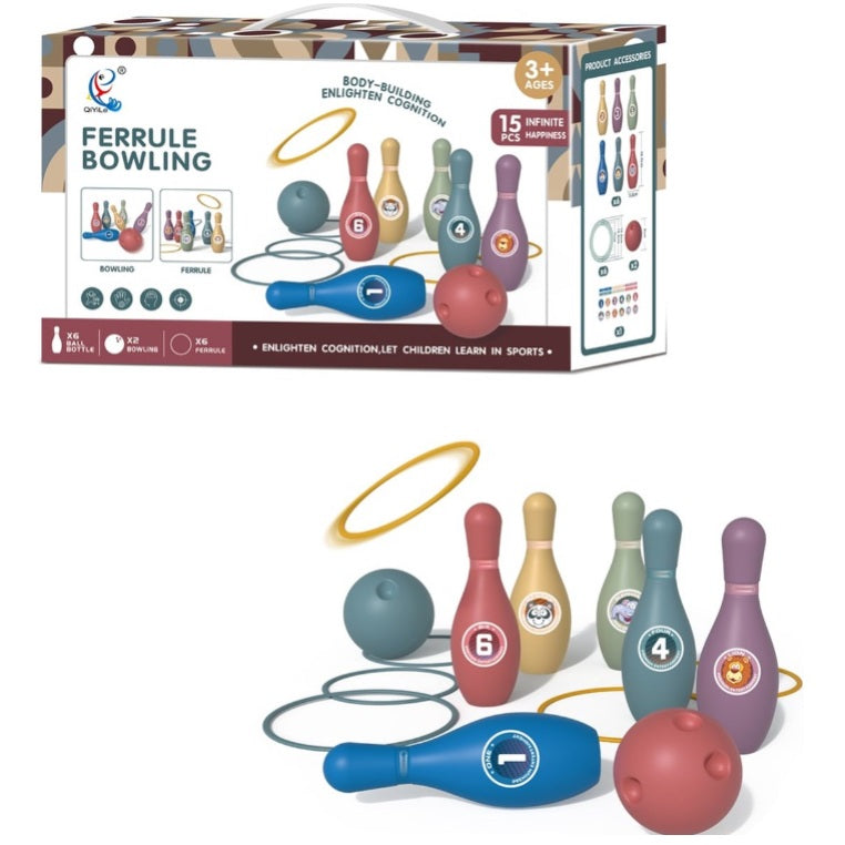 Bowlingset kinderen - Kegelen - Kegelspel - Stevig en Kleurrijk - 15 stuks