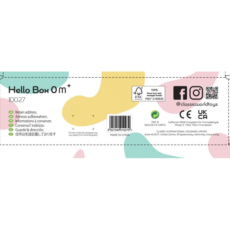 CLASSIC WORLD Pastel Babyset – Eerste Speelgoed Box voor 0-6 maanden