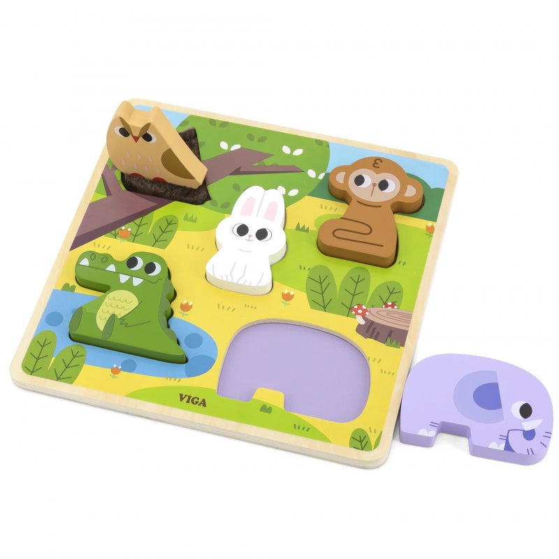 VIGA Houten Dieren Puzzel