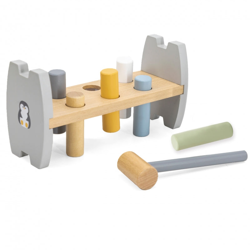 VIGA PolarB Houten Hamerspel met Hamertje voor Baby's – Pinguïn Montessori