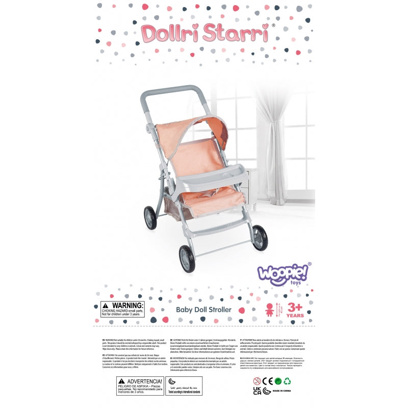 WOOPIE Poppenwagen met Bloemenprint