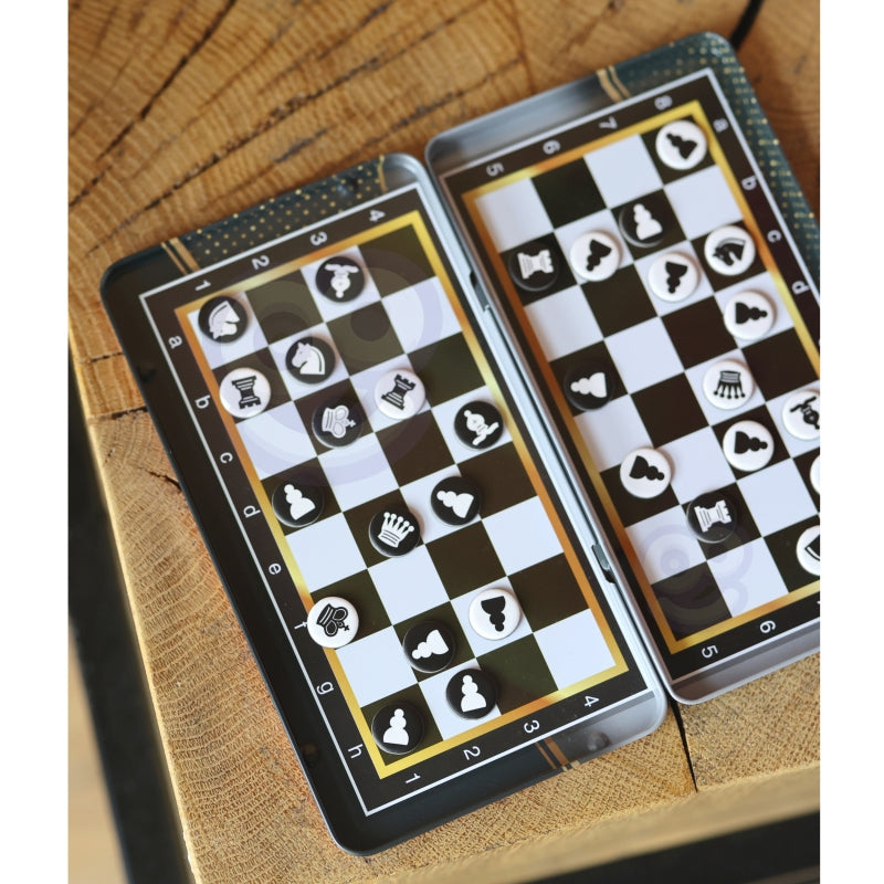 WOOPIE IQ Magnetisch Schaak- en Damspel 2-in-1 Reisbordspel