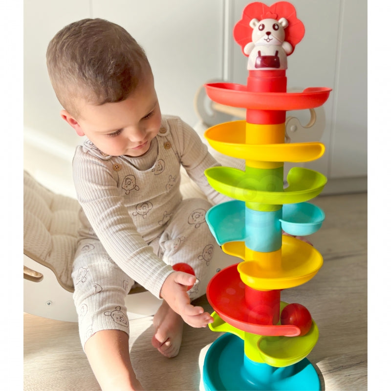 WOOPIE Spiraalbaan voor Baby met 6 ballen - Thema leeuw