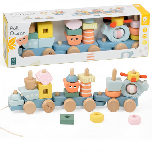 CLASSIC WORLD Houten trein in oceaan thema
