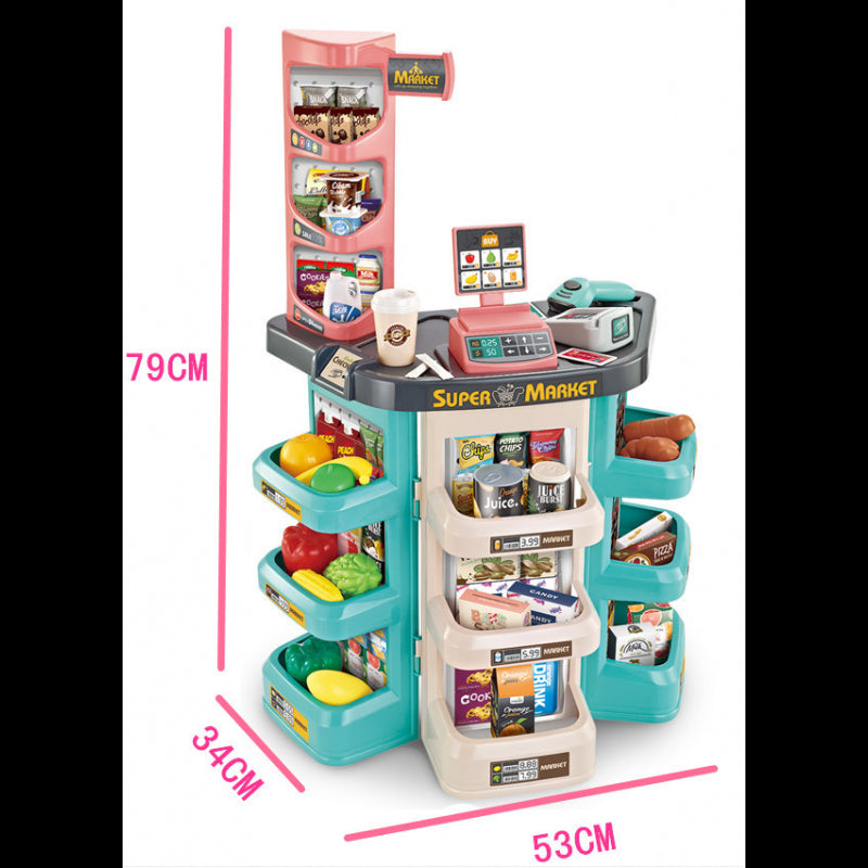 WOOPIE Speelgoed Supermarkt met Winkelwagen en accessoires 47 stuks