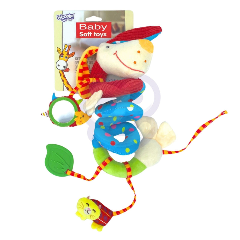 WOOPIE Zachte Educatieve Spiraalhanger voor Kinderwagen of Ledikant – Hondje