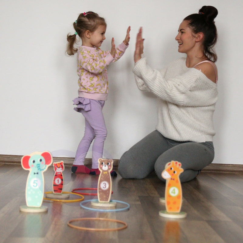 TOOKY TOY Houten Dieren Werpspel - 15 stuks