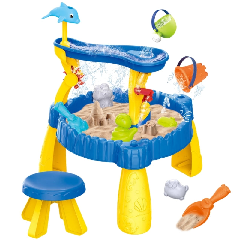 WOOPIE XL Speelgoed Watertafel met Stoeltje - Zand- en Waterspeelset Dolfijn 12 stuks