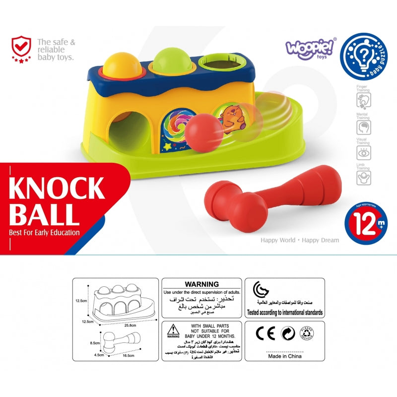 WOOPIE BABY Kleurrijke Doorsteek Hamerbank met Hamertje - Montessori Speelgoed