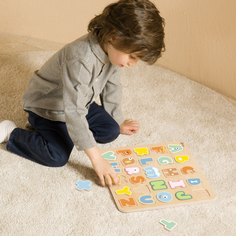 CLASSIC WORLD Houten Alfabet Woordenpuzzel - 27 stuks