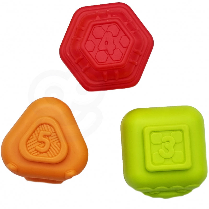 WOOPIE BABY Flexibele Sensorische Kubus - Sorteer dieren + Rammelaar 7 stuks