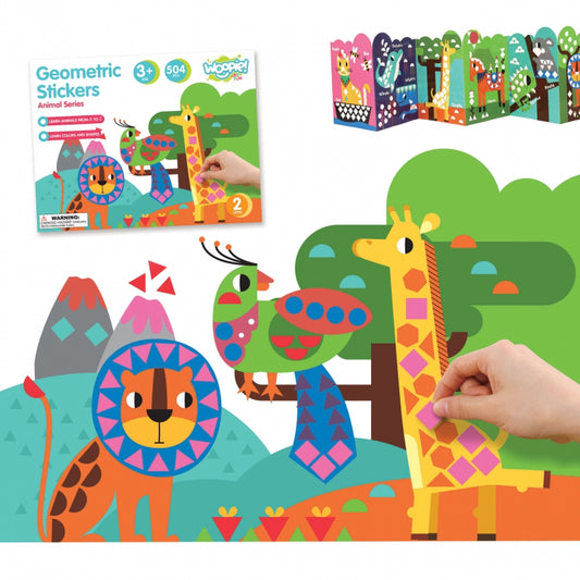 WOOPIE ART&FUN Sticker boek Dieren - Plakboek 504 stuks - Vorm- en Kleurenmatch  (Engelstalig)