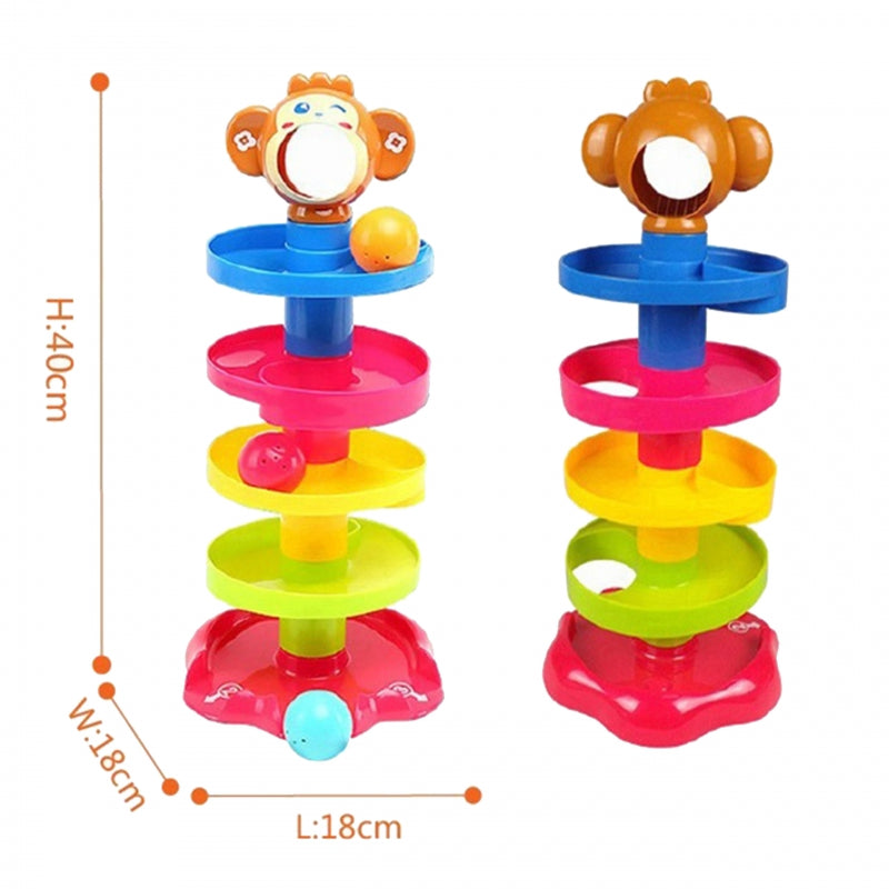 WOOPIE BABY Knikkerbaan Set Spiraal + 3 Ballen