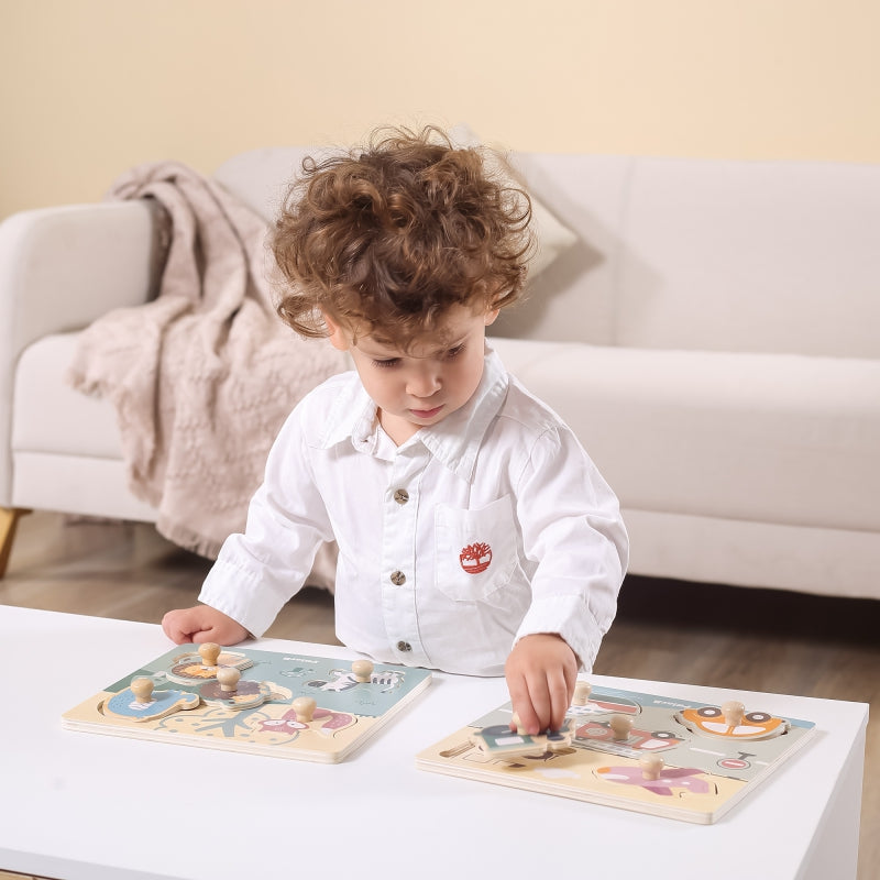 VIGA Houten Dieren Puzzel met Pinnen