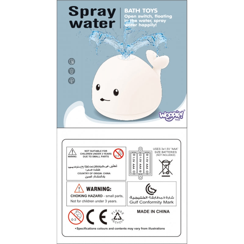 WOOPIE BABY Bad Speelgoed Walvis Spuitende Water Fontein LED