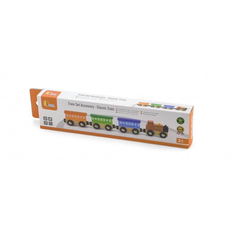 VIGA Houten trein met diverse kleuren - Trein wagen, Treinwagon - Klassieke houten Trein