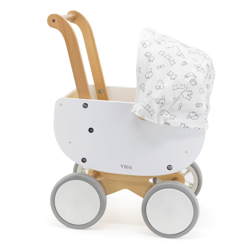 VIGA Houten Poppenwagen met Gondel Wit