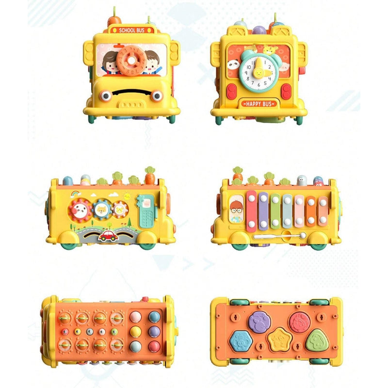 WOOPIE Interactieve speelgoed Bus voor Baby - Hamer,  Xylofoon - Montessori speelgoed