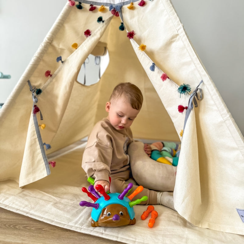WOOPIE 4-in-1 Handvaardigheidsspel Egel – Leren van Getallen en Kleuren - Montessori Speelgoed