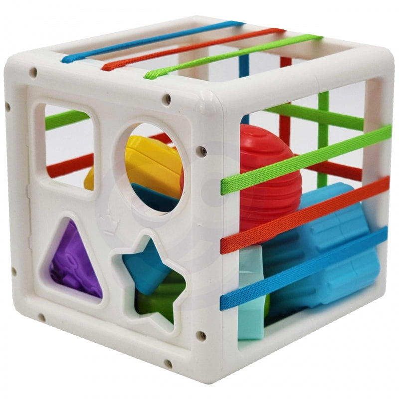 WOOPIE BABY Flexibele Sensorische Kubus – Sorteerspel voor Baby's met Kleurrijke Vormen, 11 stuks