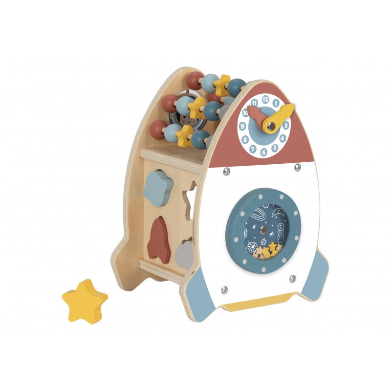 TOOKY TOY Ruimteraket Activiteitensorteerder Houten Doolhof