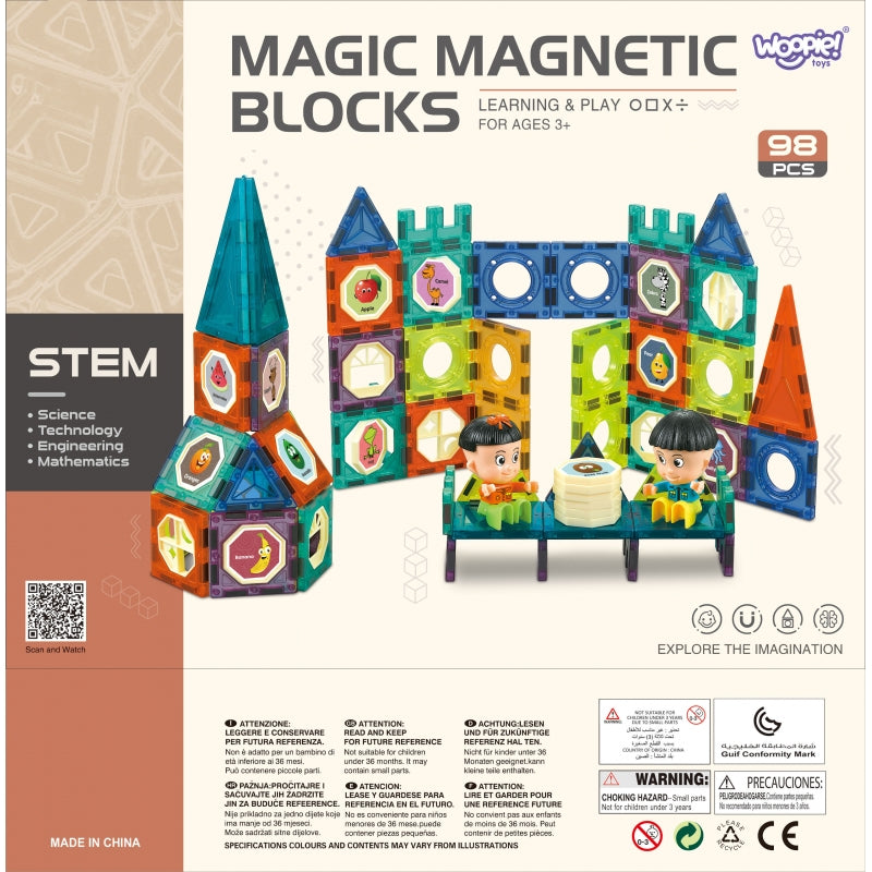 WOOPIE Magnetische Bouwblokken Kasteel 98 stuks