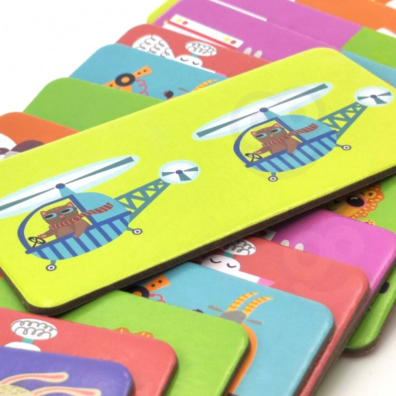 WOOPIE Dominospelset Transport Dieren Schuifpuzzels voor kinderen