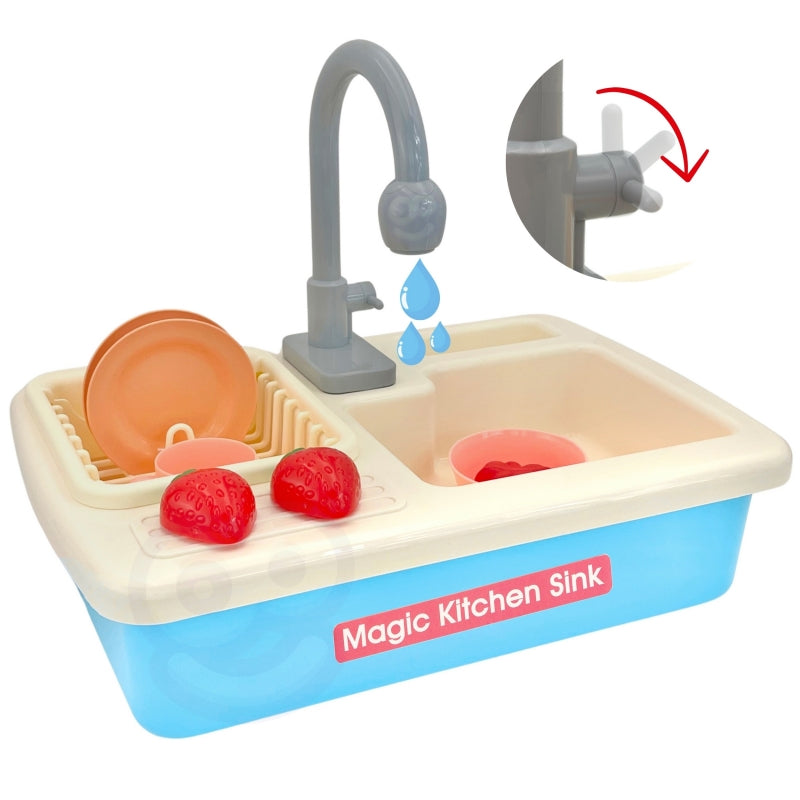 WOOPIE Speelgoed 2-in-1 Keukenspoelbak met Waterkraan - Blauw