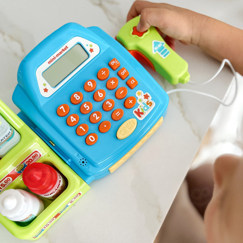 WOOPIE Speelgoed Winkelkassa met plank en accessoires