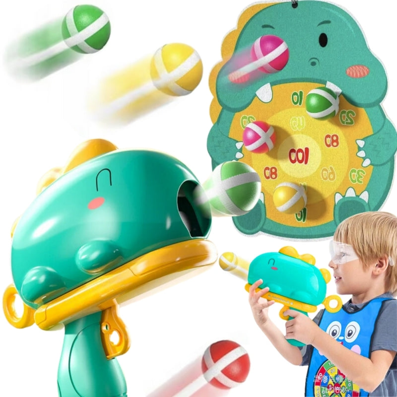 WOOPIE Dartspel met thema Dinosaurussen inclusief Pistool, Klittenband Ballen, Doel en Puntenscore