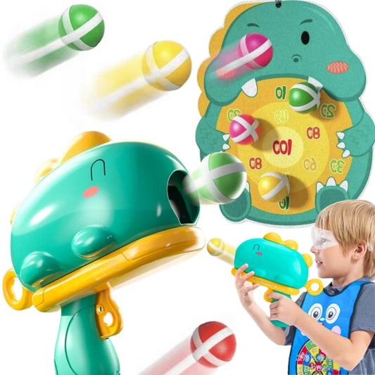 WOOPIE Dartspel met thema Dinosaurussen inclusief Pistool, Klittenband Ballen, Doel en Puntenscore