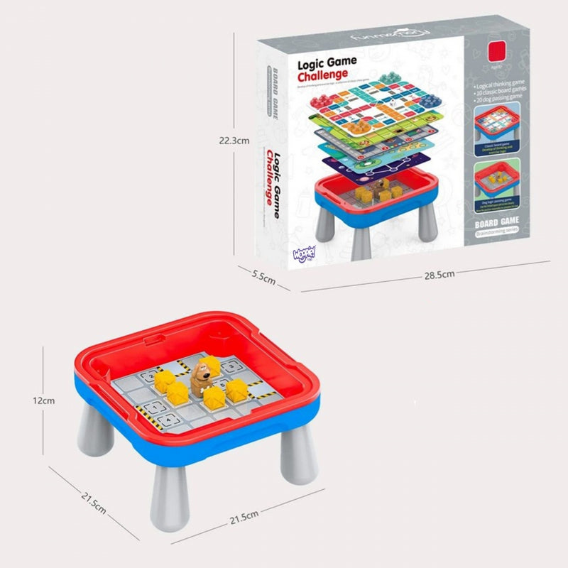WOOPIE Speeltafel met 10 verschillende (Logische) Bordspellen - 65 stuks