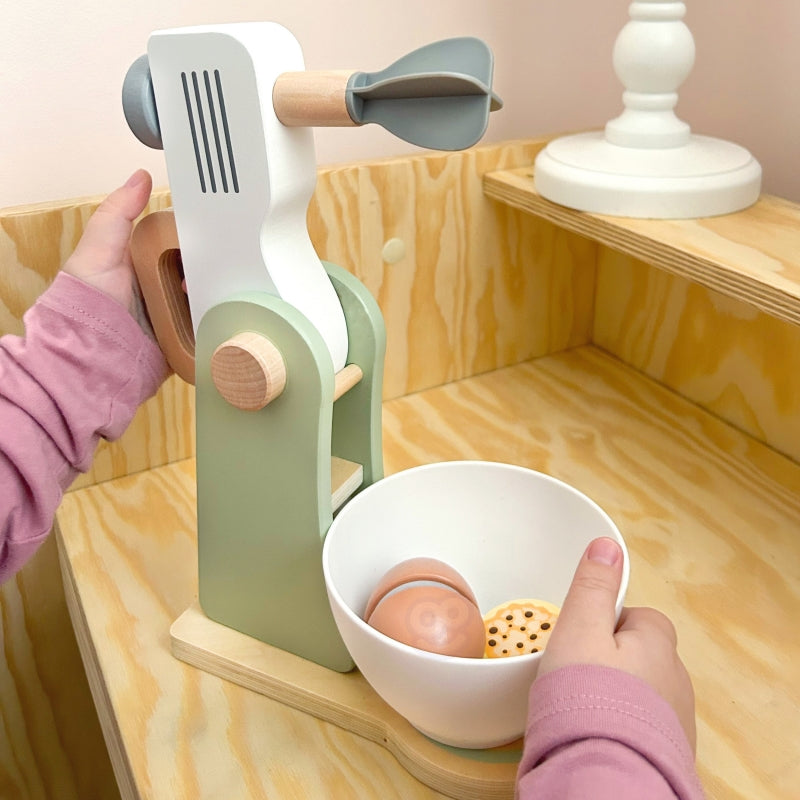 WOOPIE GREEN Houten Keukenmixer, Blender met Accessoires – 11 stuks