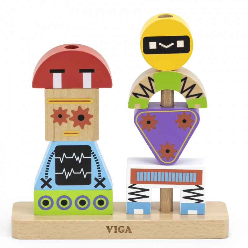 VIGA Robots Piramide Puzzel + Patronen 8 stuks