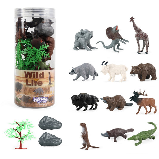WOOPIE Wilde Dieren Figuren set 15 stuks