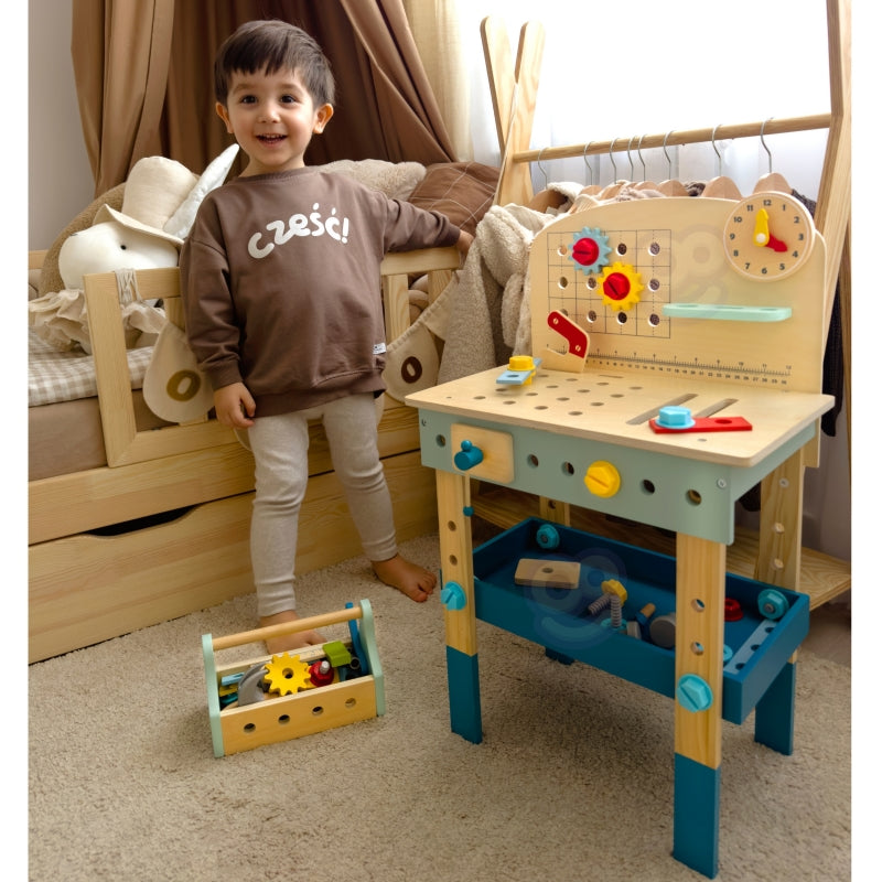 TOOKY TOY Houten DIY Tafel Gereedschap Werkbank