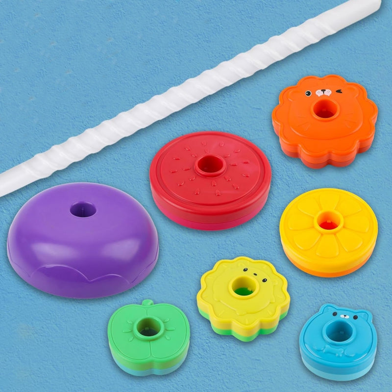 WOOPIE Educatieve Stapeltoren Draaiende Dierentoren voor Baby's & Peuters