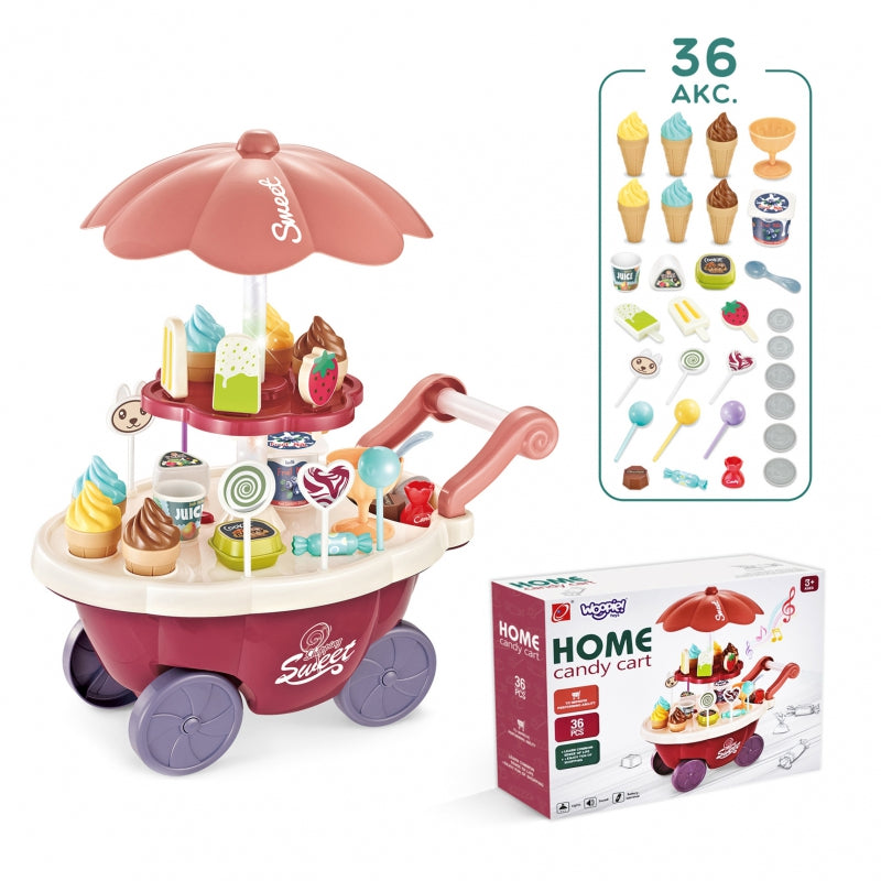 WOOPIE Speelgoed Winkel Food Truck Snoepkraam inclusief 36 accessoires