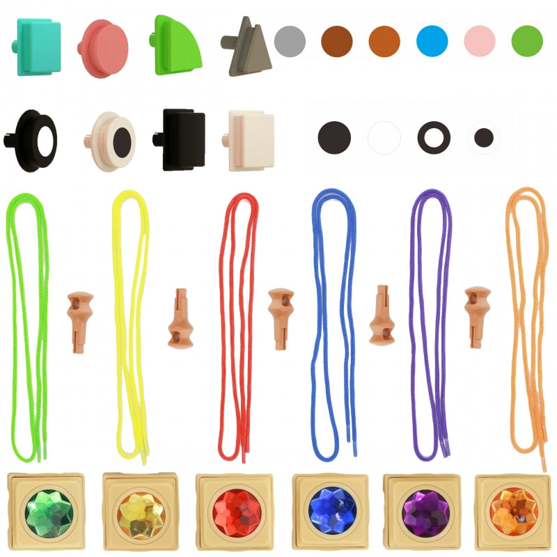 MASTERKIDZ Houten bouwstenen Bord Vrijstaand XXL in de Vorm van een Huis + Accessoires