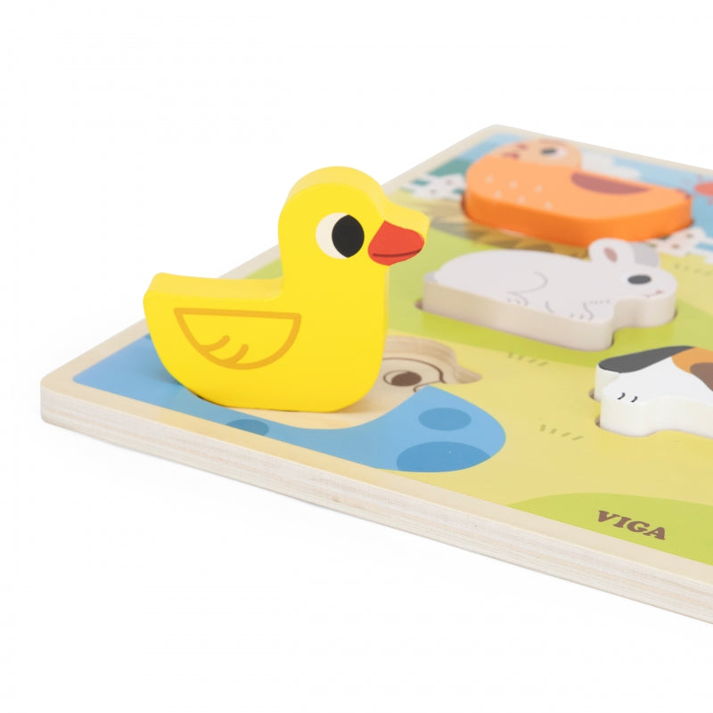 VIGA Houten Boerderijfiguren Puzzel