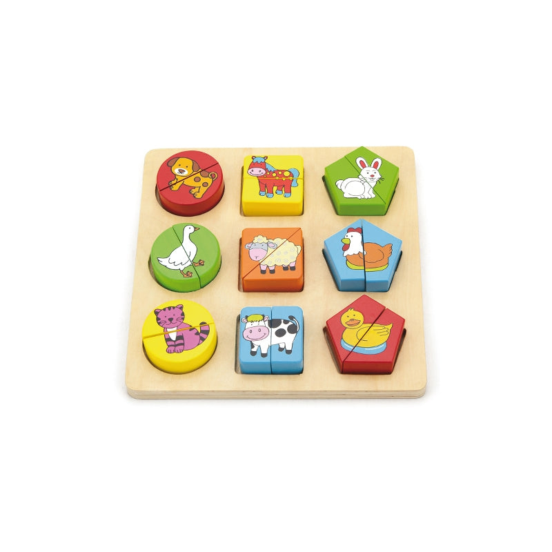 VIGA Houten Educatieve Dierenpuzzel