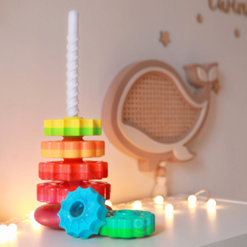 WOOPIE BABY Educatieve Piramide Draaiende Toren - Baby speelgoed