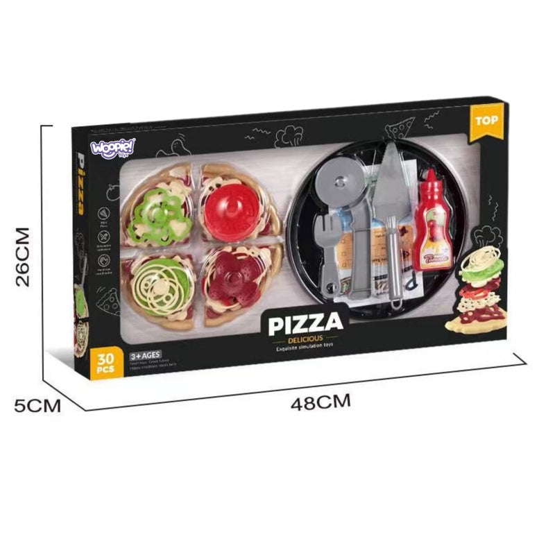 WOOPIE Speelgoed Snijpizza XL Set – Pizzeria Speelset 30 stuks, Speelgoed eten