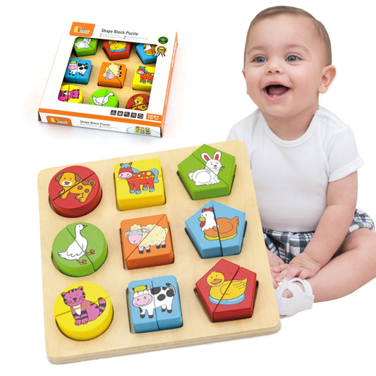 VIGA Houten Educatieve Dierenpuzzel