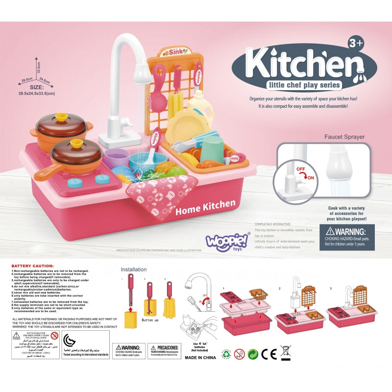 WOOPIE  2-in-1 Speelgoed kinderkookset met gootsteen