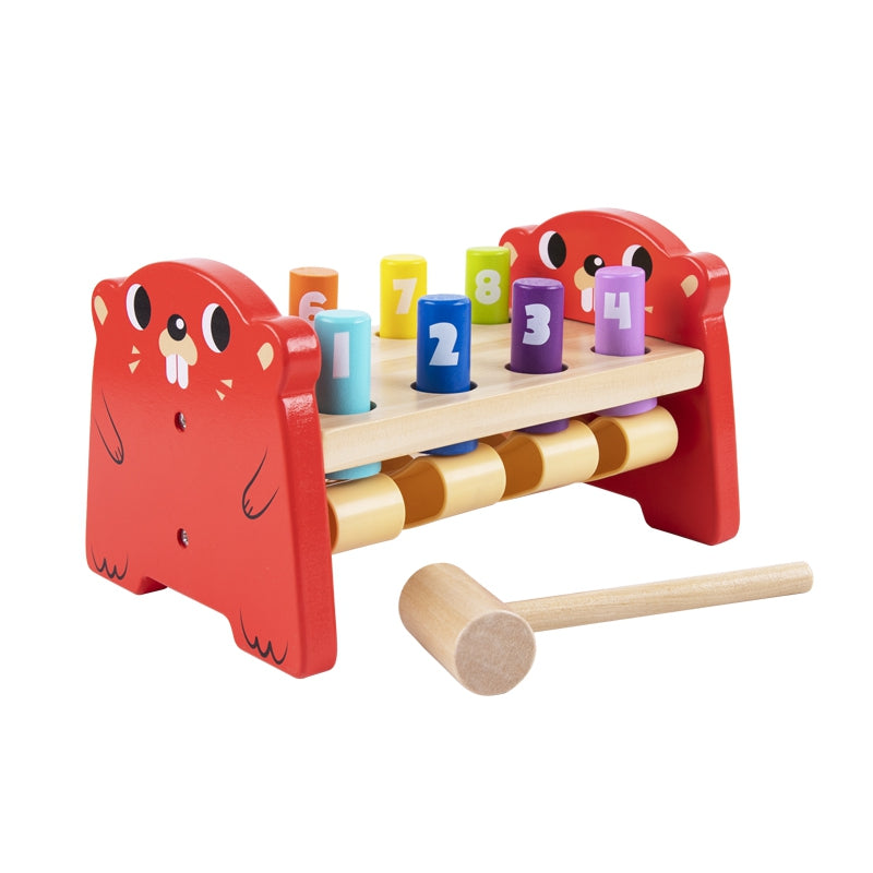 TOOKY TOY Kleurrijke houten Whack a mole spel