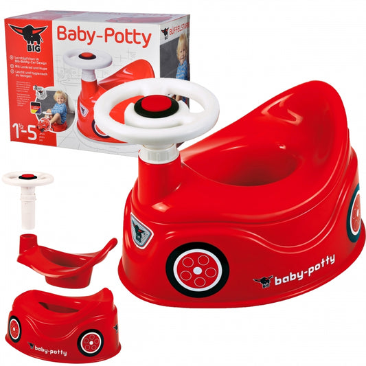 BIG Baby plaspotje loopwagen - Zindelijkheidstraining - New Bobby Car Auto met Stuur - Rood
