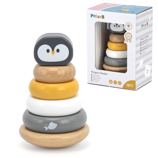 VIGA Houten Bouwblokken Piramide - Pinguïn