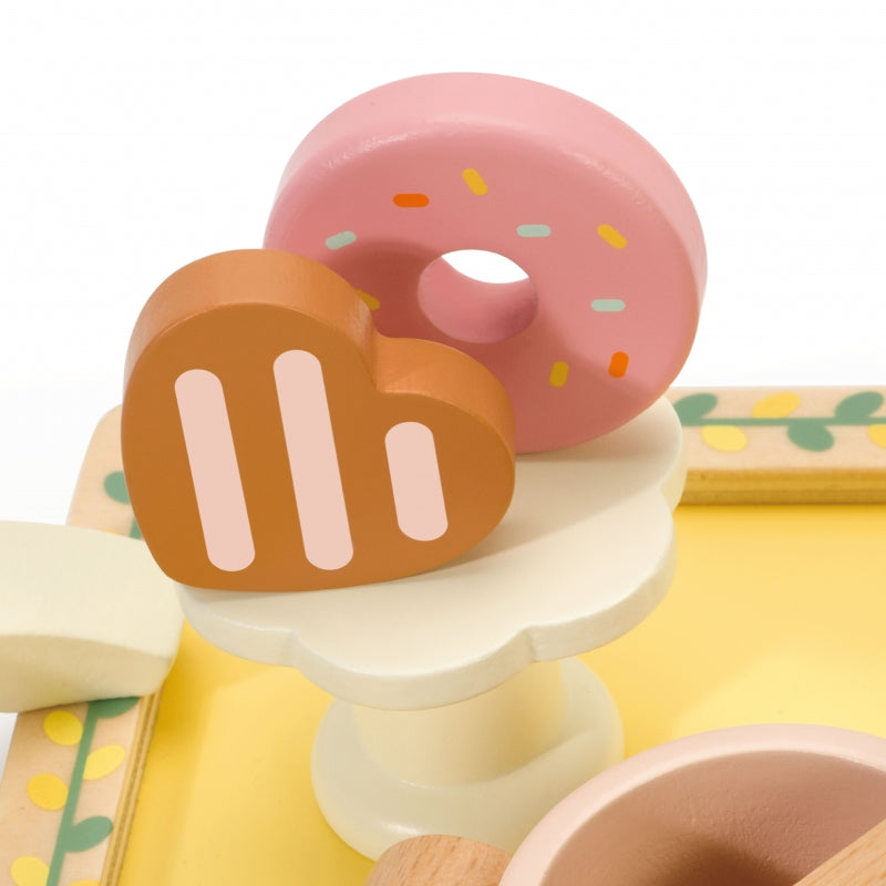 CLASSIC WORLD Houten thee- en gebakjes set  14-delig